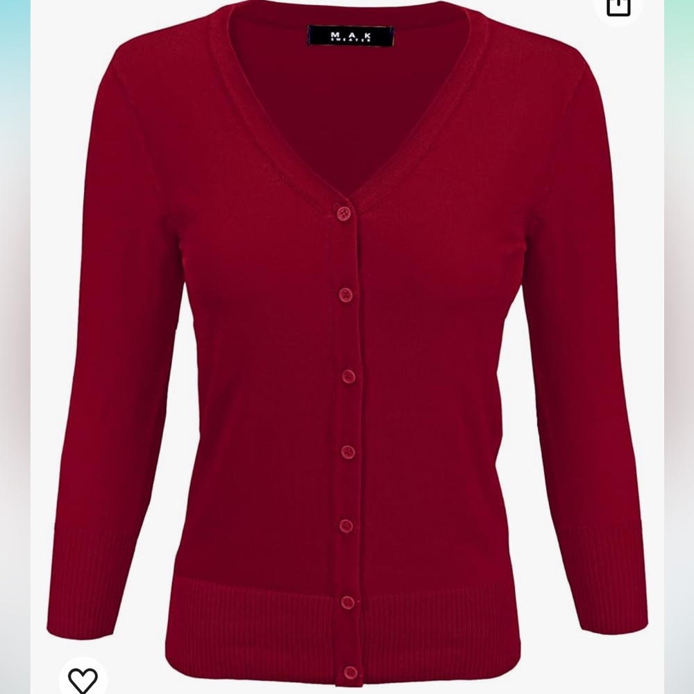 Red Cardigan Sweater